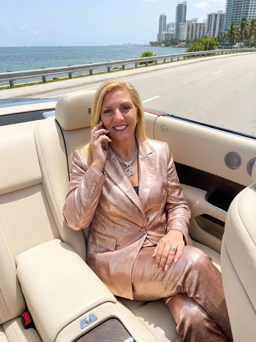 Blanca in Rolls Royce Convertible